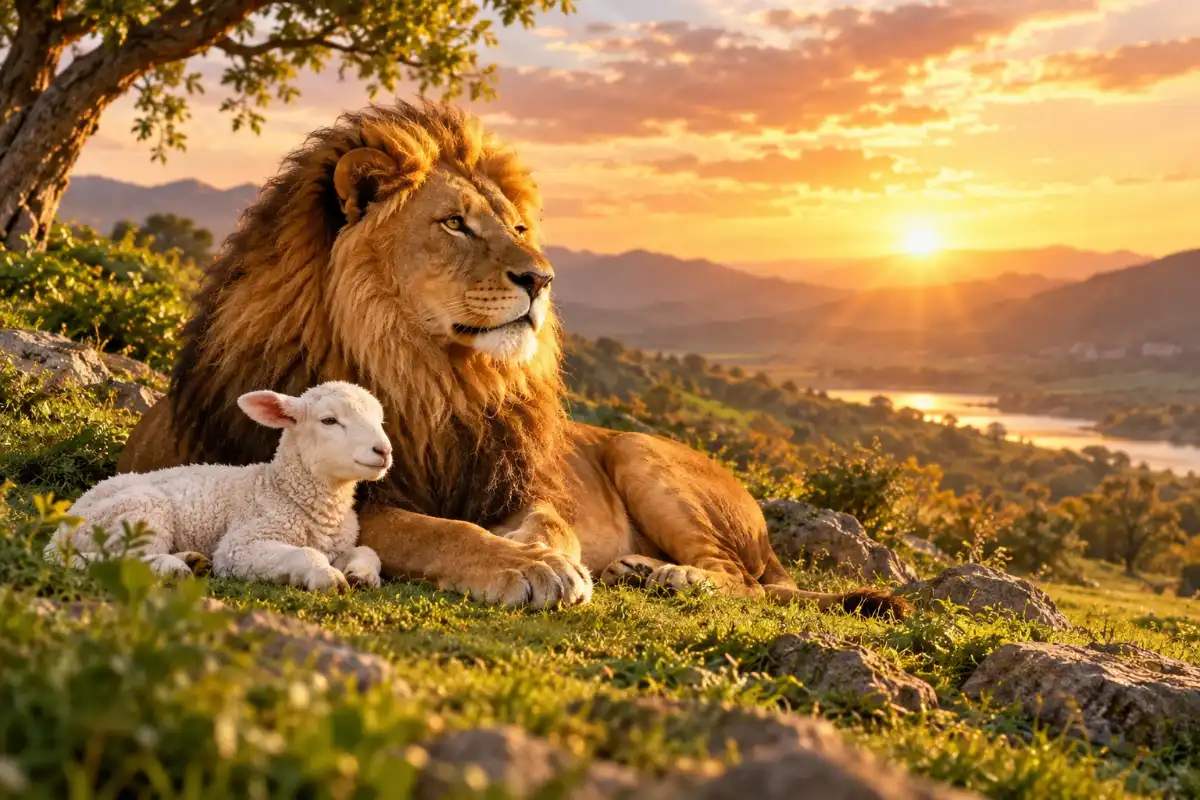 Featured image for Lion and the Lamb Bible Verse